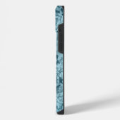 クールな霜の葉っぱ ターコイズ iPhoneケース (左側面)