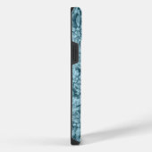 クールな霜の葉っぱ ターコイズ iPhoneケース (右側面)