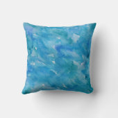 クールな青の水彩画 クッション (裏面)