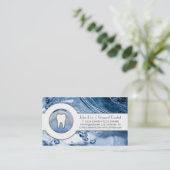 クールな青海原の歯の歯科医の歯科名刺 予約カード (スタンド正面)