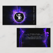クールな青炎DJおよび生産者の名刺 名刺 (正面/裏面)