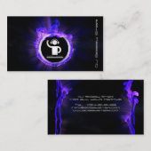 クールな青炎DJおよび生産者の名刺 名刺 (正面/裏面)