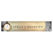 クールな青銅の飾り板灰色の具体的で一般的なビジネス デスクネームプレート (正面)