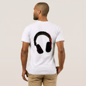 クールな音楽djのヘッドホーン tシャツ (裏面フル)