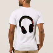 クールな音楽djのヘッドホーン tシャツ (裏面)