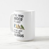 クールな鳥を探す自然散歩好き コーヒーマグカップ (正面左)