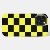 クールな黄色と黒の市松模様 iPhoneケース (裏面横)