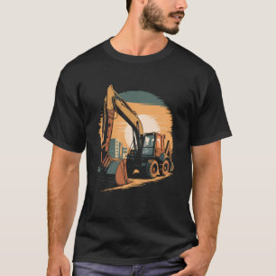 クールな黄色のバックホーローダートラック Tシャツ