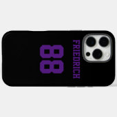 クールな黒と紫のスポーツ選手 Case-Mate iPhoneケース (裏面 (横))