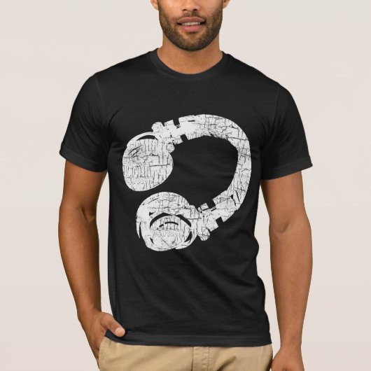 クールな黒のDJ Tシャツ (正面)