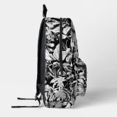 クールな黒白モダンな熱帯リーフ印刷バッグ プリントバックパック (左)