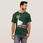 クールな80年代の三角巾 楽しいキッチンのガチョウのキャラクター Tシャツ (正面フル)