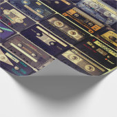 クールな80年代ヴィンテージカセット ラッピングペーパー (角)