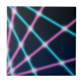 クールな80sレーザー光線ショーの背景のレトロのネオン タイル