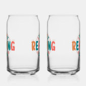 クールな「私の読書時代」ウェーブフォント グラフィック ガラス缶 (右)