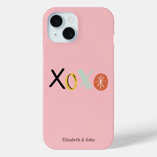クールな「XOXO」ハート バレンタインデー Case-Mate iPhoneケース (裏面)
