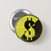 クールなAnarcho資本家の旗が付いているボタン 缶バッジ (正面&裏面)