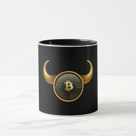 クールなBitcoin買方相場の黒 マグカップ (中央)
