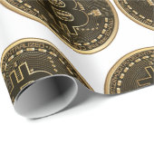 クールなBitcoin Cryptocurrency回路の硬貨の印 ラッピングペーパー (ロールコーナー)