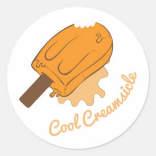 クールなCreamsicle ラウンドシール