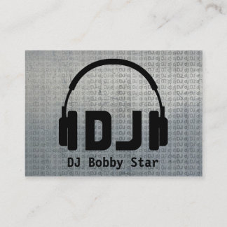 クールなdjのヘッドホーンのロゴの金属名刺 名刺