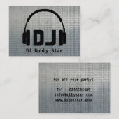 クールなdjのヘッドホーンのロゴの金属名刺 名刺 (正面/裏面)