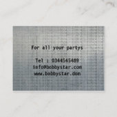 クールなdjのヘッドホーンのロゴの金属名刺 名刺 (裏面)