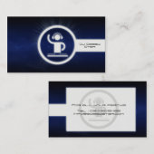 クールなdjのロゴの白熱アイコン名刺 名刺 (正面/裏面)