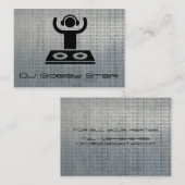 クールなdjのロゴの金属名刺 名刺 (正面/裏面)