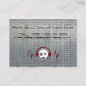 クールなdjの漫画の金属名刺 名刺 (裏面)