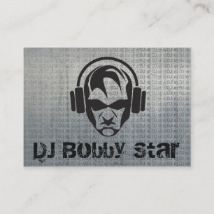 クールなdjは金属名刺のロゴに直面します 名刺