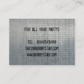 クールなdjは金属名刺のロゴに直面します 名刺 (裏面)