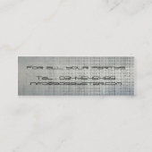 クールなdjアイコン金属名刺 スキニー名刺 (裏面)