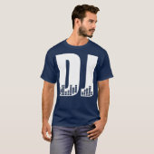 クールなDJビートディスクジョッキー Tシャツ (正面フル)