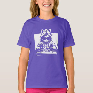 クールなDJ猫 サングラスをしたDJ猫がかっこいい Tシャツ