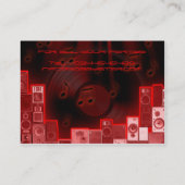 クールなdj赤いレーザーの名刺 名刺 (裏面)