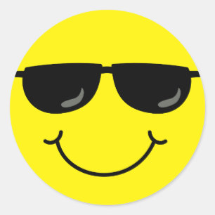 クールなEmojiはサングラスに直面します ラウンドシール