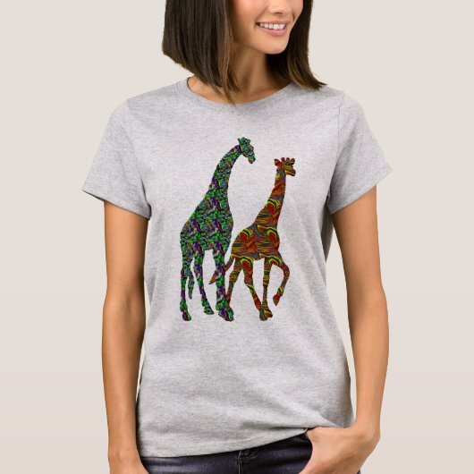 クールなgiraffのTシャツのデザインの野生の生命giraff Tシャツ (正面)