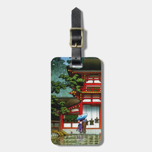 クールなKasugaの神社の奈良Hasui Kawaseの向こうずねのhanga ラゲッジタグ (正面縦)