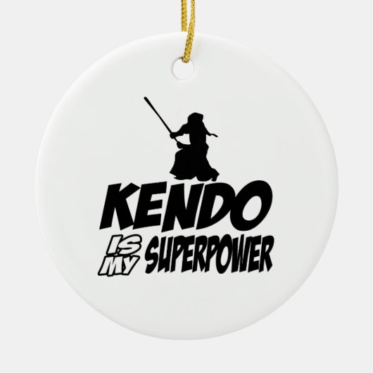クールなKENDOのデザイン セラミックオーナメント (正面)