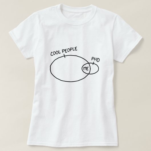 クールなPhDのTシャツ(薄い色) Tシャツ (デザイン正面)