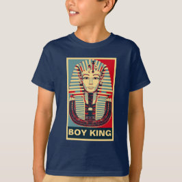 クールなTutankhamen 「男の子王」希望ポスタースタイル Tシャツ