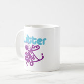 クールなTwitterの常習者のカスタムな落書きの芸術はマグをリミックスします コーヒーマグカップ (正面左)