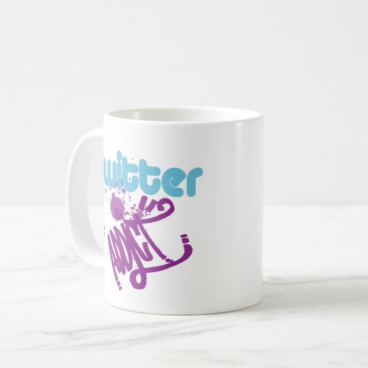 クールなTwitterの常習者のカスタムな落書きの芸術はマグをリミックスします コーヒーマグカップ (正面左)