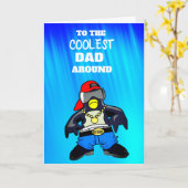 クールのまわりにパパあいさつ文 カード (黄色い花)