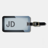 クールはっきりしたシンプル暗幾何学モノグラム ラゲッジタグ (正面横)