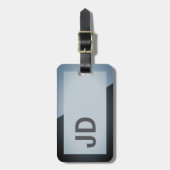 クールはっきりしたシンプル暗幾何学モノグラム ラゲッジタグ (正面縦)