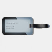 クールはっきりしたシンプル暗幾何学モノグラム ラゲッジタグ (裏面横)