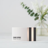 クールはっきりしたモダン黒とバラの金ゴールドストライプの2 名刺 (スタンド正面)