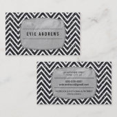 クールはっきりした山模様の銀箔グリッター 名刺 (正面/裏面)